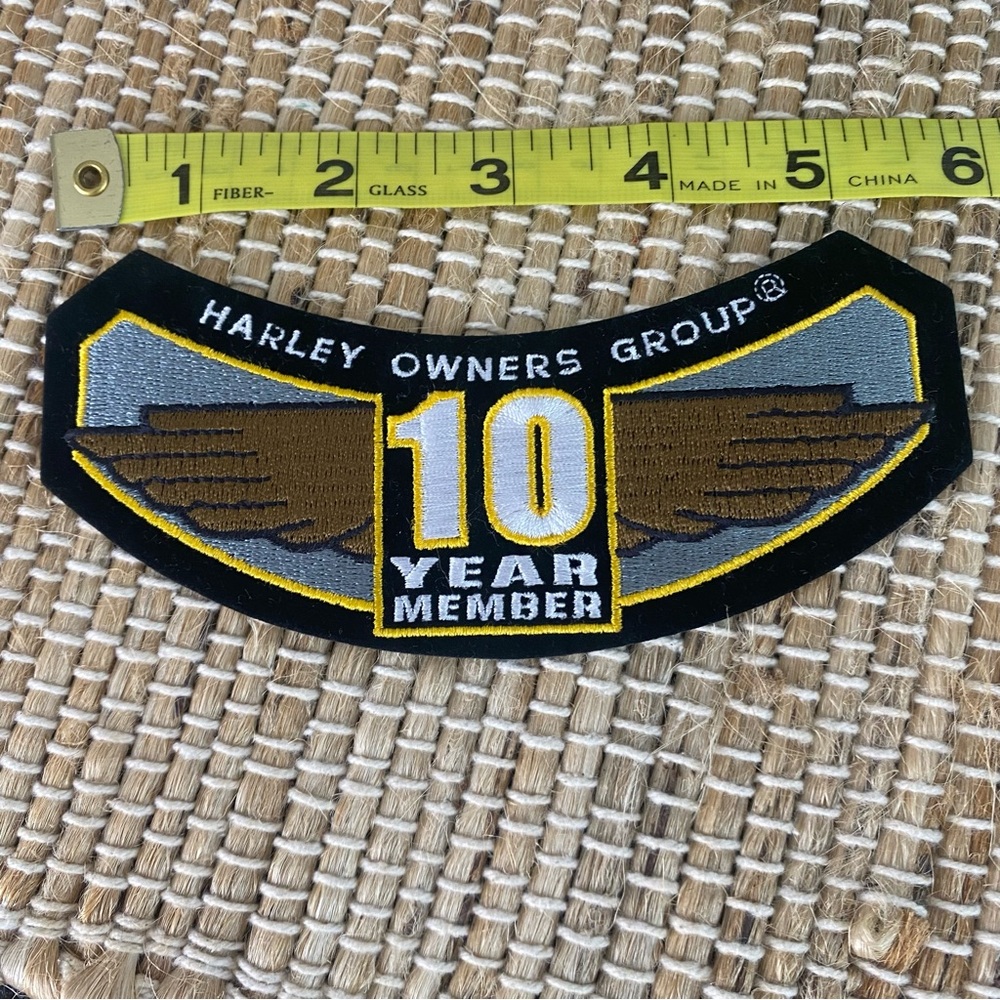 Harley Davidson 10 Year Member Patch Embroidered Harley Owners Group (New)